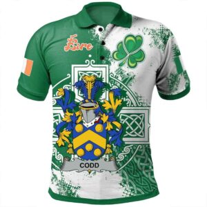 Ireland Clothing - Codd Irish Family Crest Polo Shirt - Irish Celtic Cross A7