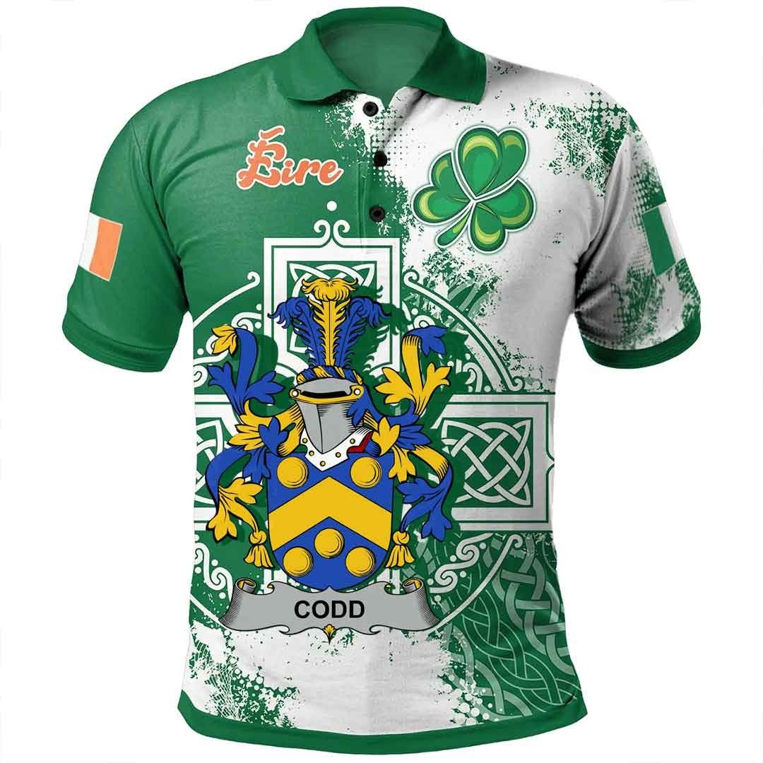 Ireland Clothing - Codd Irish Family Crest Polo Shirt - Irish Celtic Cross A7 Ireland Clothing - Codd Irish Family Crest Polo Shirt - Irish Celtic Cross A7