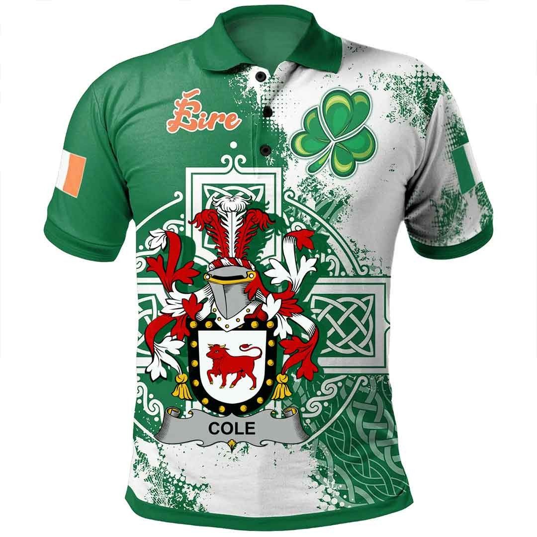 Ireland Clothing - Cole Irish Family Crest Polo Shirt - Irish Celtic Cross A7 Ireland Clothing - Cole Irish Family Crest Polo Shirt - Irish Celtic Cross A7
