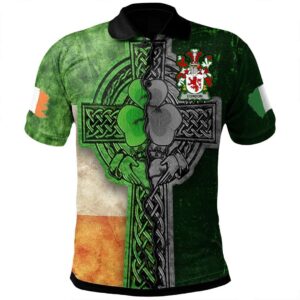 Ireland Clothing - Condon Irish Family Crest Polo Shirt - Irish Claddagh Cross A7