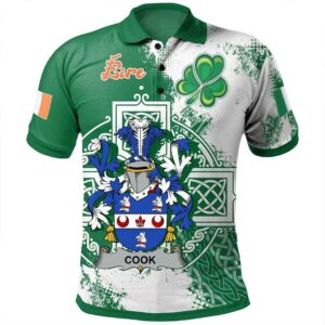 Ireland Clothing - Cook Irish Family Crest Polo Shirt - Irish Celtic Cross A7