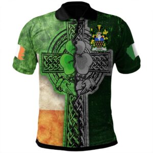 Ireland Clothing - Cooke Irish Family Crest Polo Shirt - Irish Claddagh Cross A7