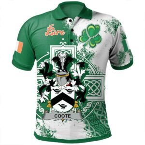Ireland Clothing - Coote Irish Family Crest Polo Shirt - Irish Celtic Cross A7