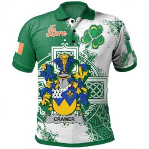 Ireland Clothing - Cramer Irish Family Crest Polo Shirt - Irish Celtic Cross A7
