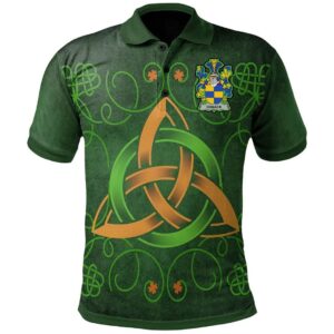 Ireland Clothing - Cusack Irish Family Crest Polo Shirt - Celtic Triquetra Knot A7