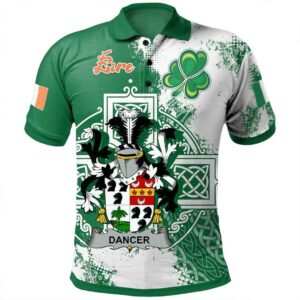 Ireland Clothing - Dancer Irish Family Crest Polo Shirt - Irish Celtic Cross A7