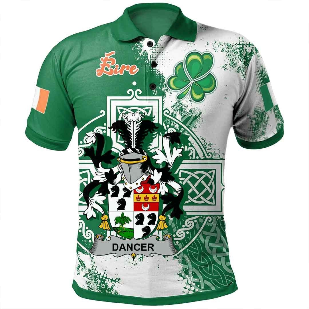 Ireland Clothing - Dancer Irish Family Crest Polo Shirt - Irish Celtic Cross A7 Ireland Clothing - Dancer Irish Family Crest Polo Shirt - Irish Celtic Cross A7