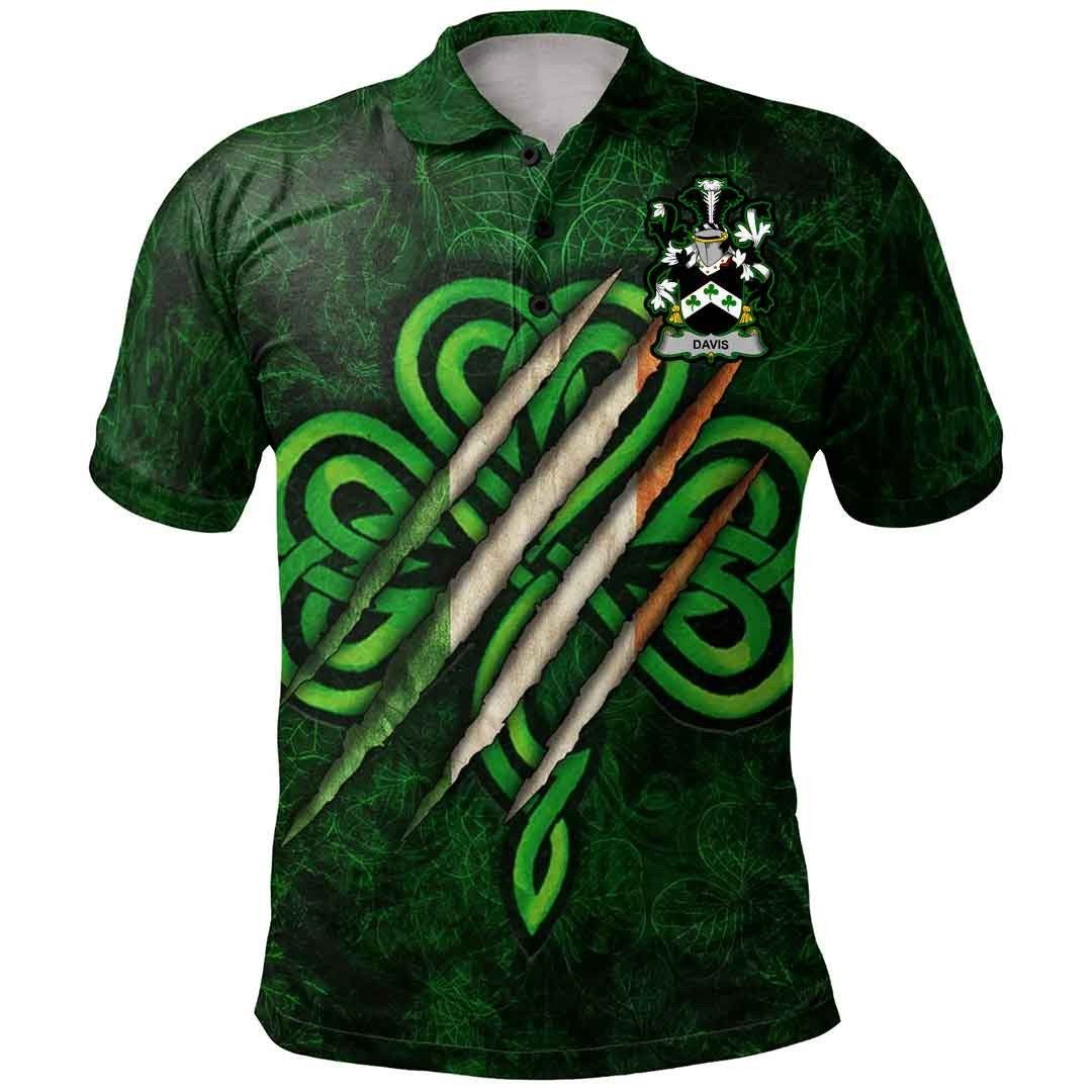 Ireland Clothing - Davis Irish Family Crest Polo Shirt - Irish Shamrock Scratch A7 Ireland Clothing - Davis Irish Family Crest Polo Shirt - Irish Shamrock Scratch A7