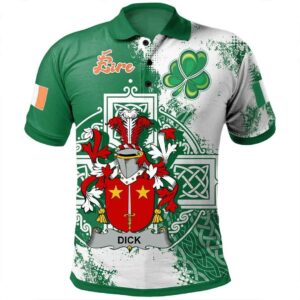 Ireland Clothing - Dick Irish Family Crest Polo Shirt - Irish Celtic Cross A7