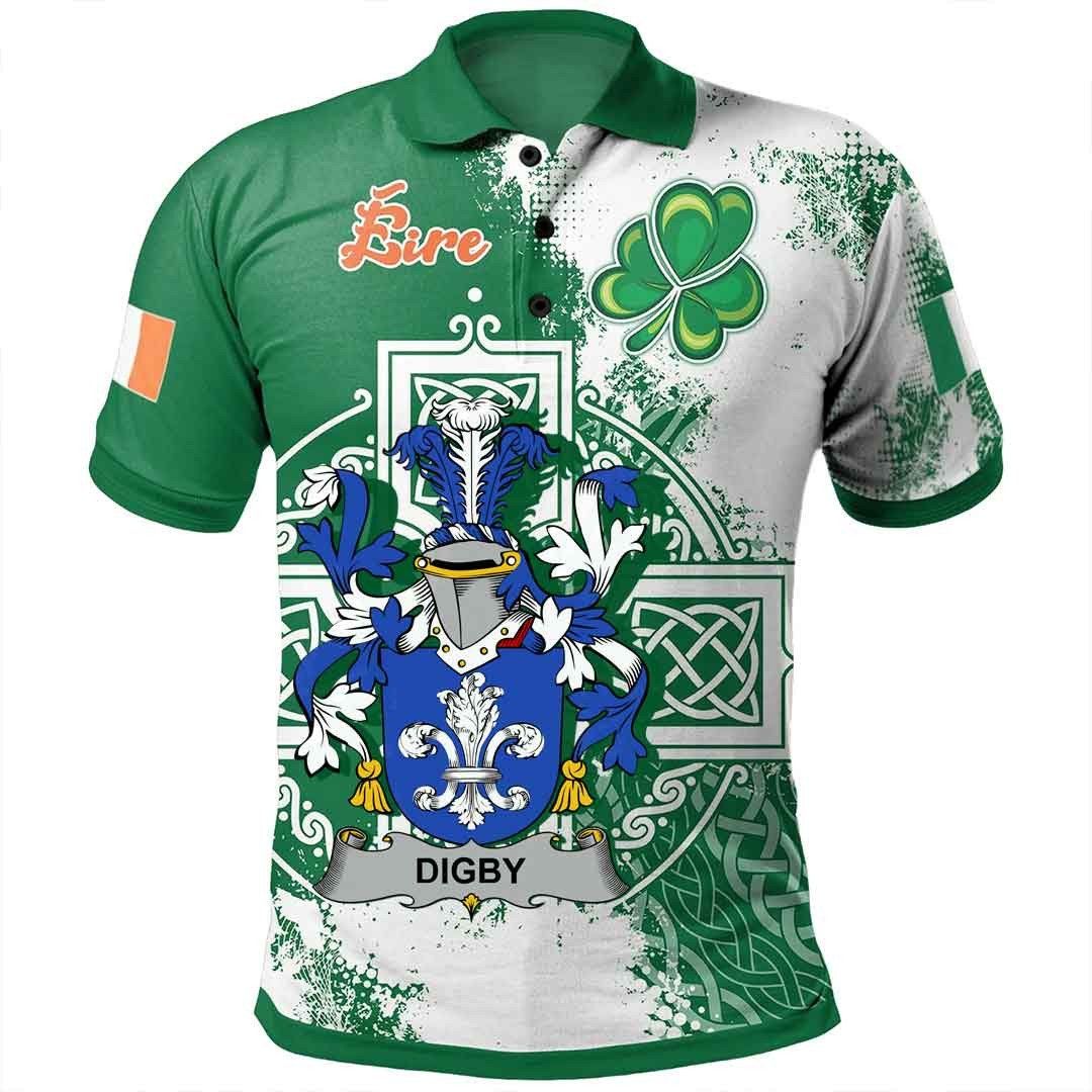 Ireland Clothing - Digby Irish Family Crest Polo Shirt - Irish Celtic Cross A7 Ireland Clothing - Digby Irish Family Crest Polo Shirt - Irish Celtic Cross A7