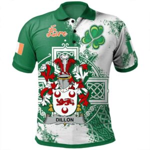 Ireland Clothing - Dillon Irish Family Crest Polo Shirt - Irish Celtic Cross A7
