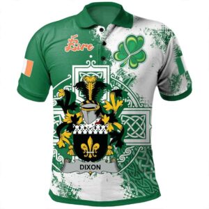 Ireland Clothing - Dixon Irish Family Crest Polo Shirt - Irish Celtic Cross A7