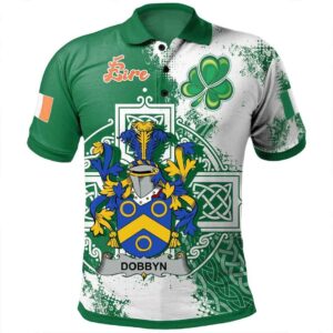 Ireland Clothing - Dobbyn Irish Family Crest Polo Shirt - Irish Celtic Cross A7