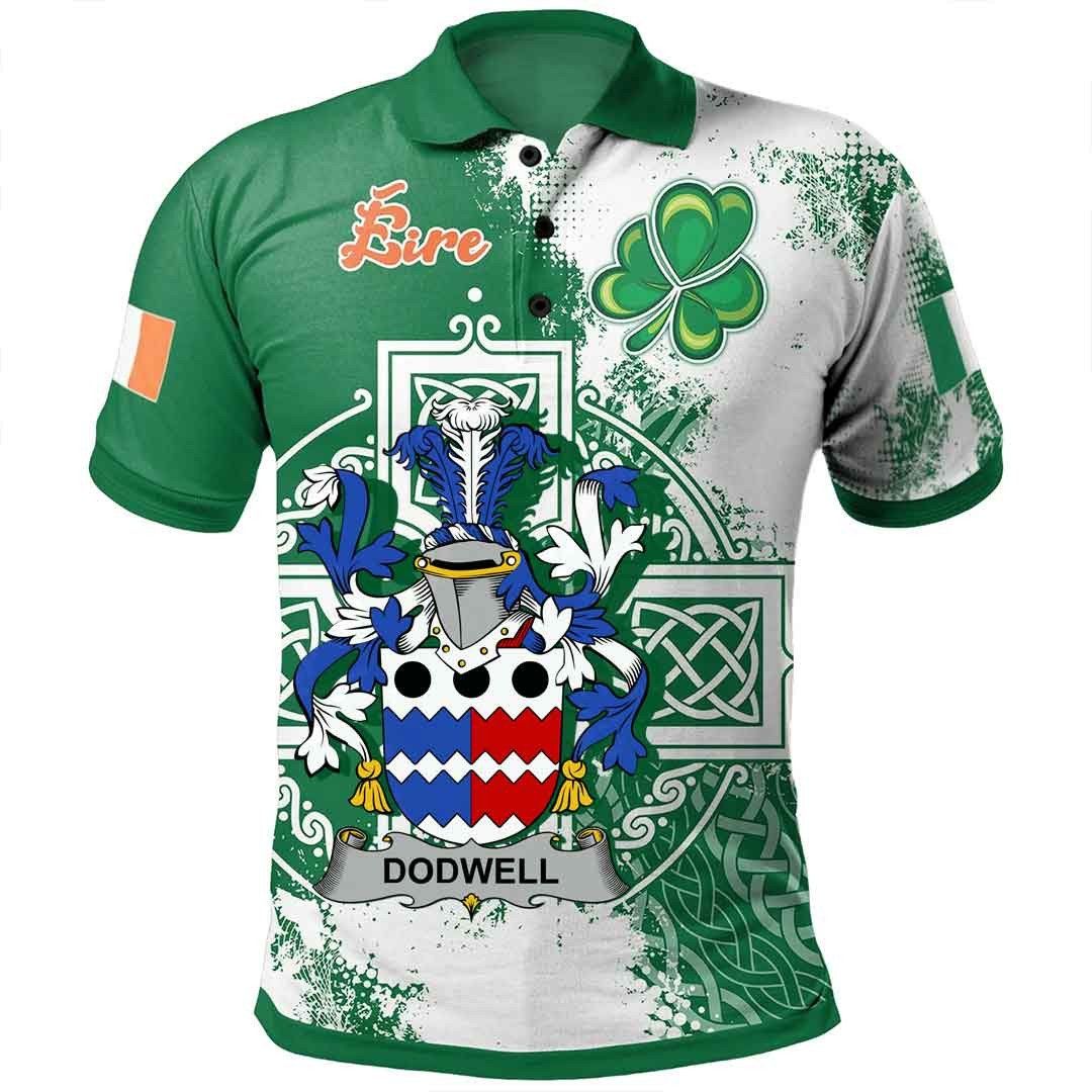 Ireland Clothing - Dodwell Irish Family Crest Polo Shirt - Irish Celtic Cross A7 Ireland Clothing - Dodwell Irish Family Crest Polo Shirt - Irish Celtic Cross A7