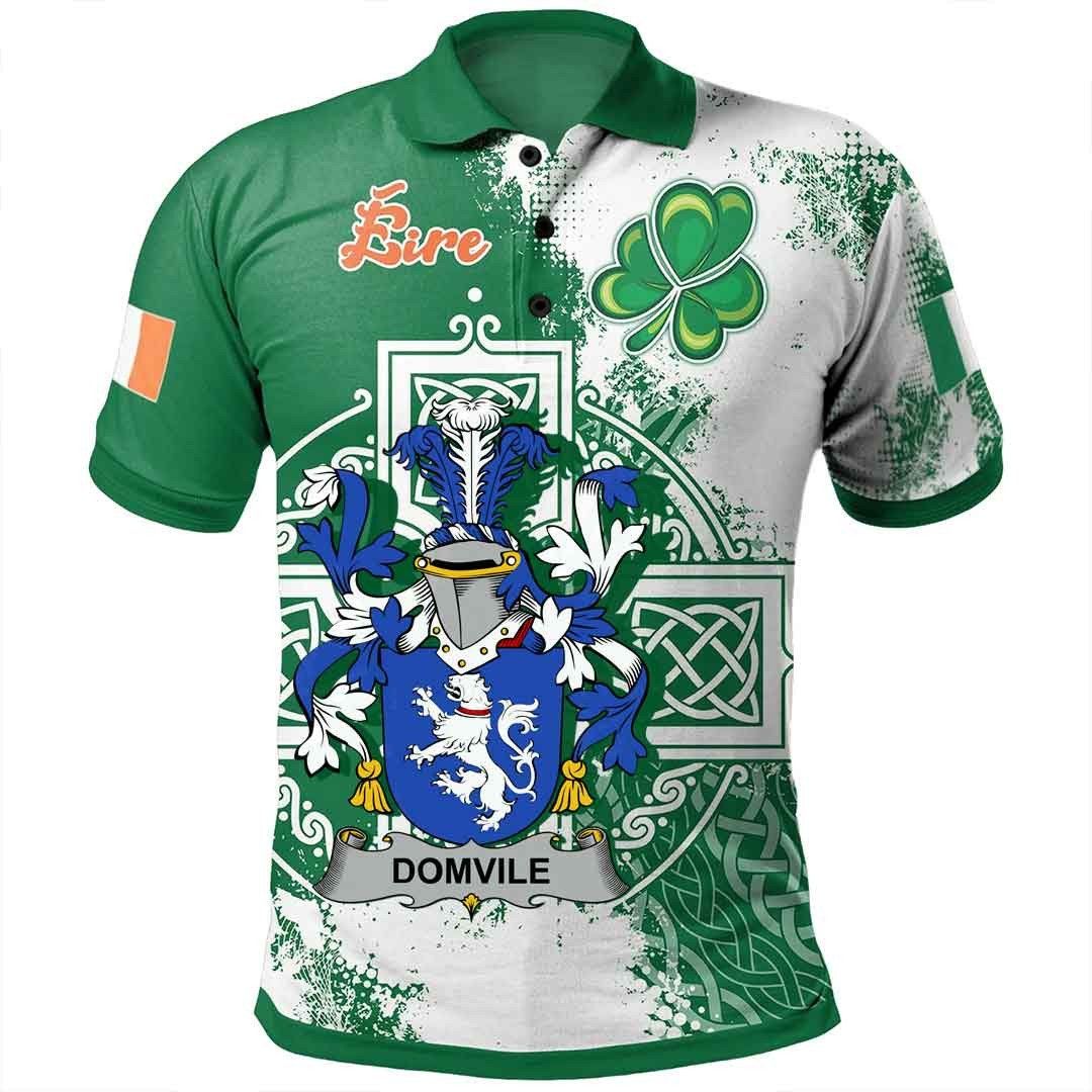 Ireland Clothing - Domvile Irish Family Crest Polo Shirt - Irish Celtic Cross A7 Ireland Clothing - Domvile Irish Family Crest Polo Shirt - Irish Celtic Cross A7