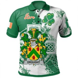 Ireland Clothing - Drought Irish Family Crest Polo Shirt - Irish Celtic Cross A7