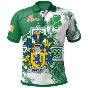 Ireland Clothing - Dudley Irish Family Crest Polo Shirt - Irish Celtic Cross A7