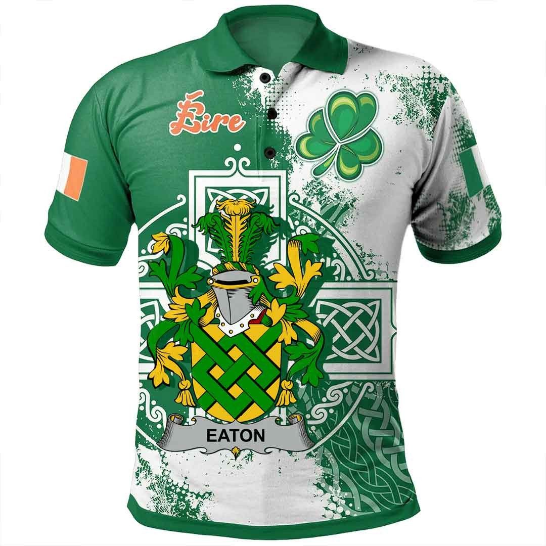 Ireland Clothing - Eaton Irish Family Crest Polo Shirt - Irish Celtic Cross A7 Ireland Clothing - Eaton Irish Family Crest Polo Shirt - Irish Celtic Cross A7
