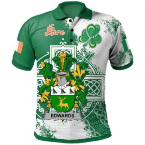 Ireland Clothing - Edwards Irish Family Crest Polo Shirt - Irish Celtic Cross A7