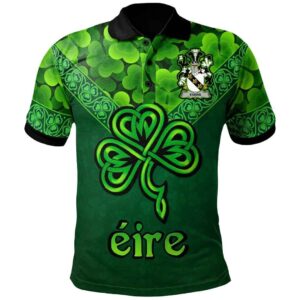 Ireland Clothing - Evers Irish Family Crest Polo Shirt - Irish Shamrock Triangle A7