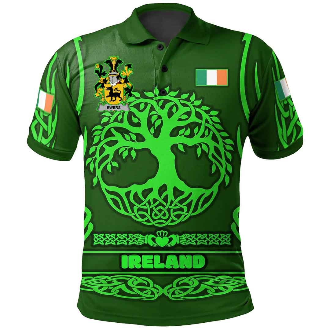 Ireland Clothing - Ewing Irish Family Crest Polo Shirt - Symbol of Celtic A7 Ireland Clothing - Ewing Irish Family Crest Polo Shirt - Symbol of Celtic A7