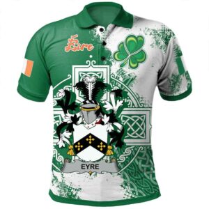 Ireland Clothing - Eyre Irish Family Crest Polo Shirt - Irish Celtic Cross A7