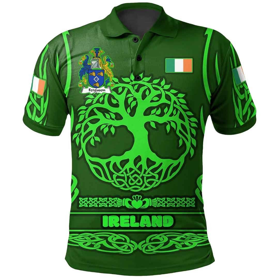 Ireland Clothing - Ferguson Irish Family Crest Polo Shirt - Symbol of Celtic A7 Ireland Clothing - Ferguson Irish Family Crest Polo Shirt - Symbol of Celtic A7