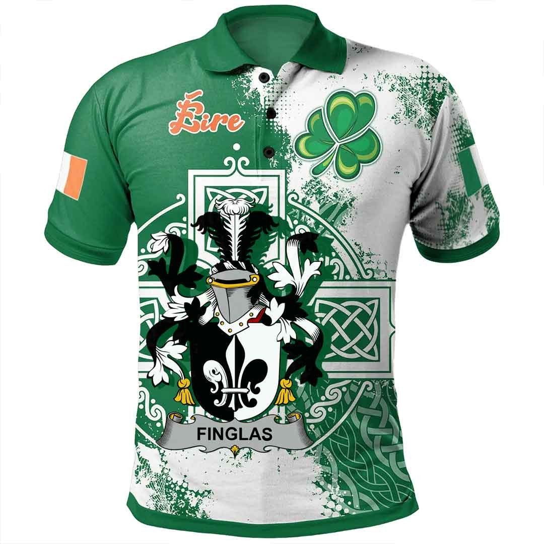 Ireland Clothing - Finglas Irish Family Crest Polo Shirt - Irish Celtic Cross A7 Ireland Clothing - Finglas Irish Family Crest Polo Shirt - Irish Celtic Cross A7