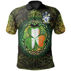 Ireland Clothing - Fitz-Rery Irish Family Crest Polo Shirt - Irish Shamrock Triangle A7
