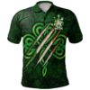 Ireland Clothing - Flower Irish Family Crest Polo Shirt - Irish Shamrock Scratch A7