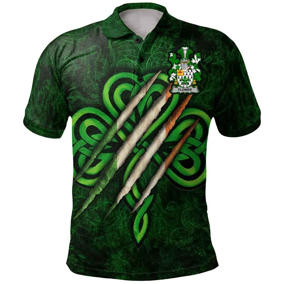 Ireland Clothing - Flower Irish Family Crest Polo Shirt - Irish Shamrock Scratch A7 Ireland Clothing - Flower Irish Family Crest Polo Shirt - Irish Shamrock Scratch A7