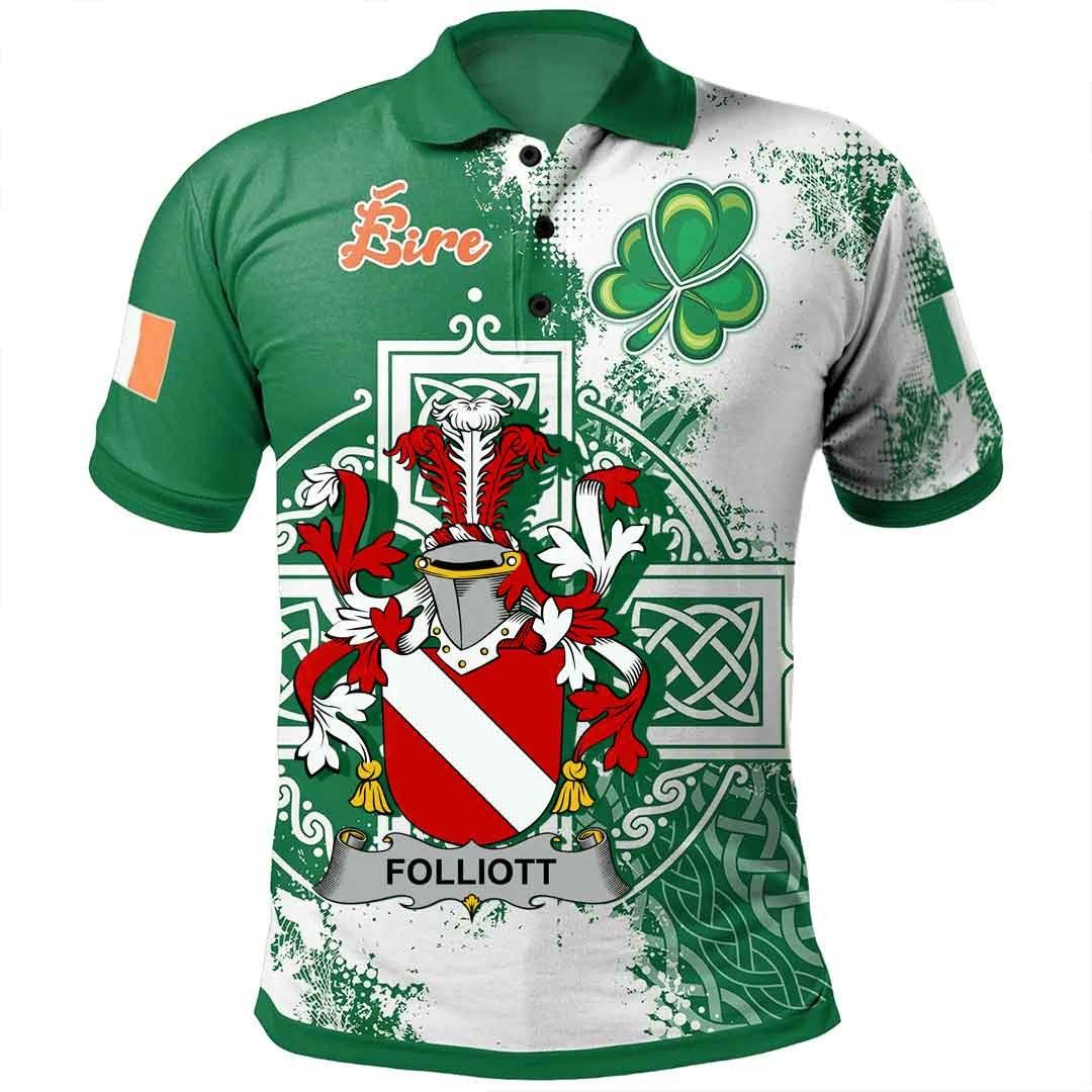 Ireland Clothing - Folliott Irish Family Crest Polo Shirt - Irish Celtic Cross A7 Ireland Clothing - Folliott Irish Family Crest Polo Shirt - Irish Celtic Cross A7