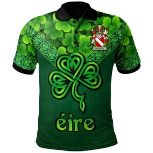 Ireland Clothing - Folliott Irish Family Crest Polo Shirt - Irish Shamrock Triangle A7