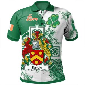 Ireland Clothing - Forkin Irish Family Crest Polo Shirt - Irish Celtic Cross A7