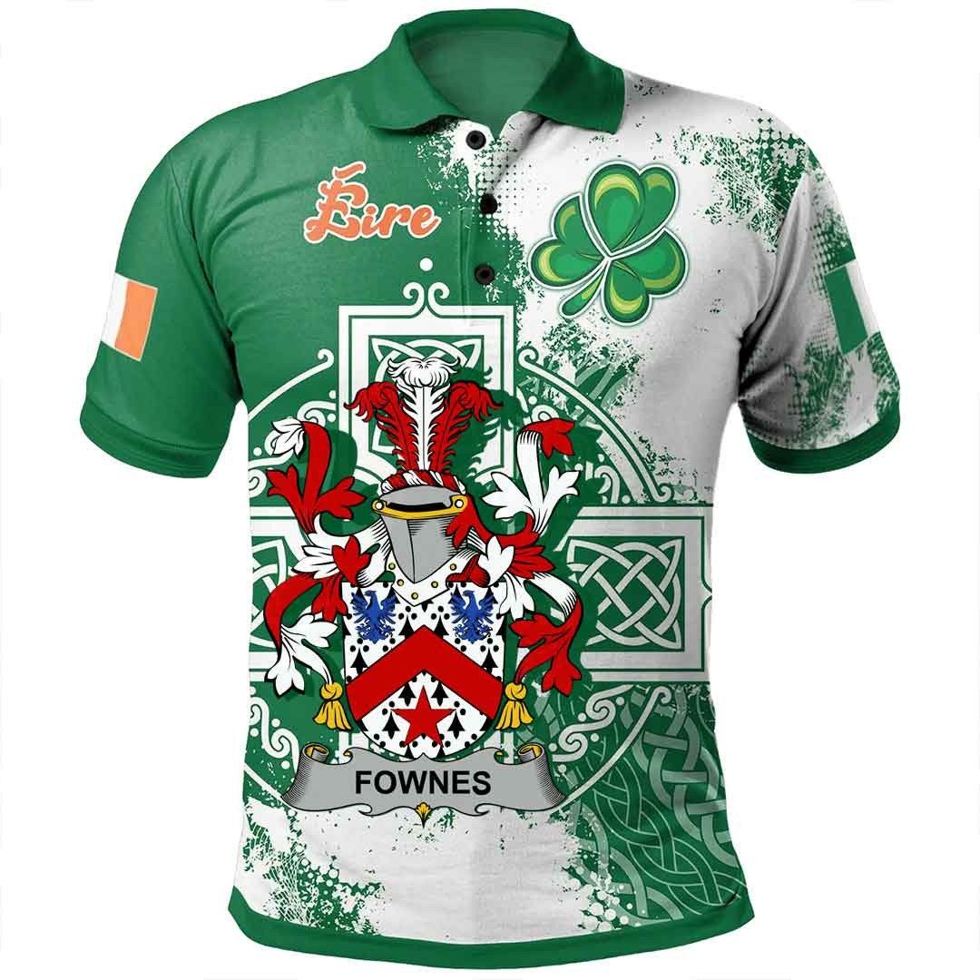 Ireland Clothing - Fownes Irish Family Crest Polo Shirt - Irish Celtic Cross A7 Ireland Clothing - Fownes Irish Family Crest Polo Shirt - Irish Celtic Cross A7