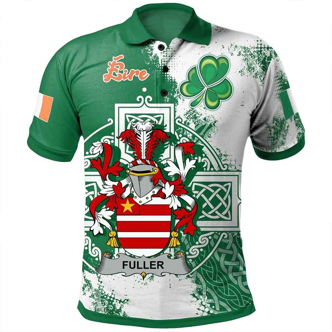 Ireland Clothing - Fuller Irish Family Crest Polo Shirt - Irish Celtic Cross A7 Ireland Clothing - Fuller Irish Family Crest Polo Shirt - Irish Celtic Cross A7