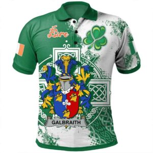 Ireland Clothing - Galbraith Irish Family Crest Polo Shirt - Irish Celtic Cross A7