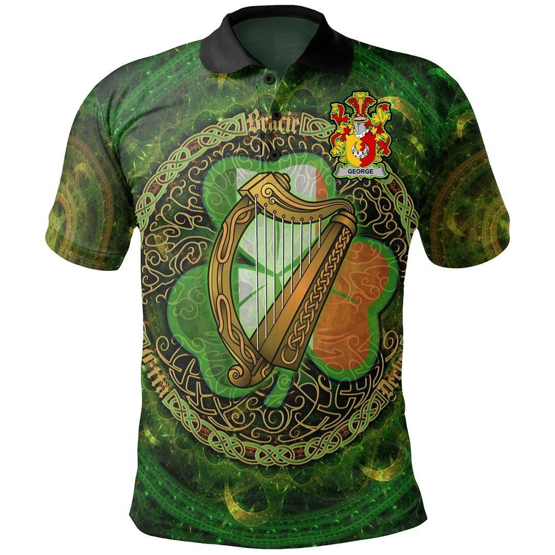 Ireland Clothing - George Irish Family Crest Polo Shirt - Celtic Tree A7 Ireland Clothing - George Irish Family Crest Polo Shirt - Celtic Tree A7