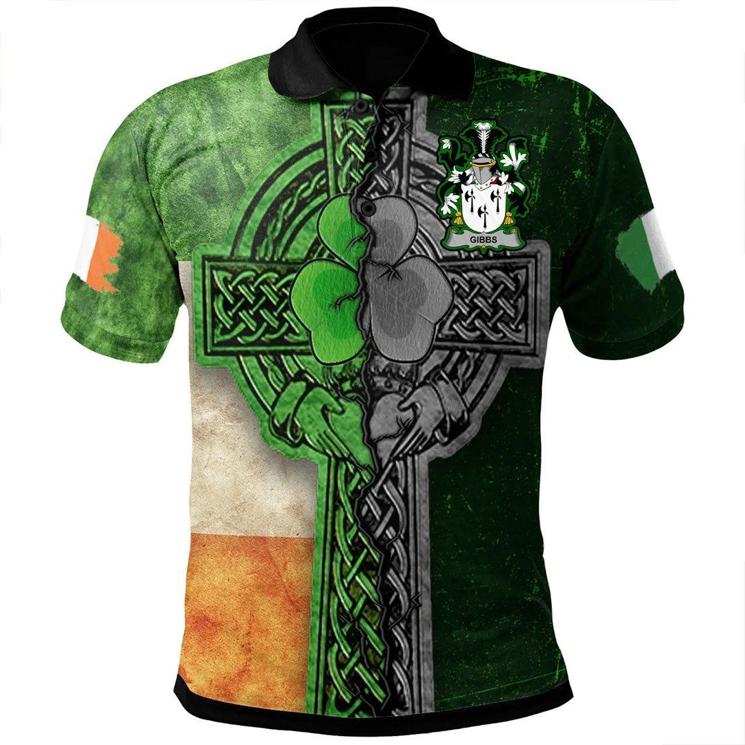 Ireland Clothing - Gibbs Irish Family Crest Polo Shirt - Irish Claddagh Cross A7 Ireland Clothing - Gibbs Irish Family Crest Polo Shirt - Irish Claddagh Cross A7