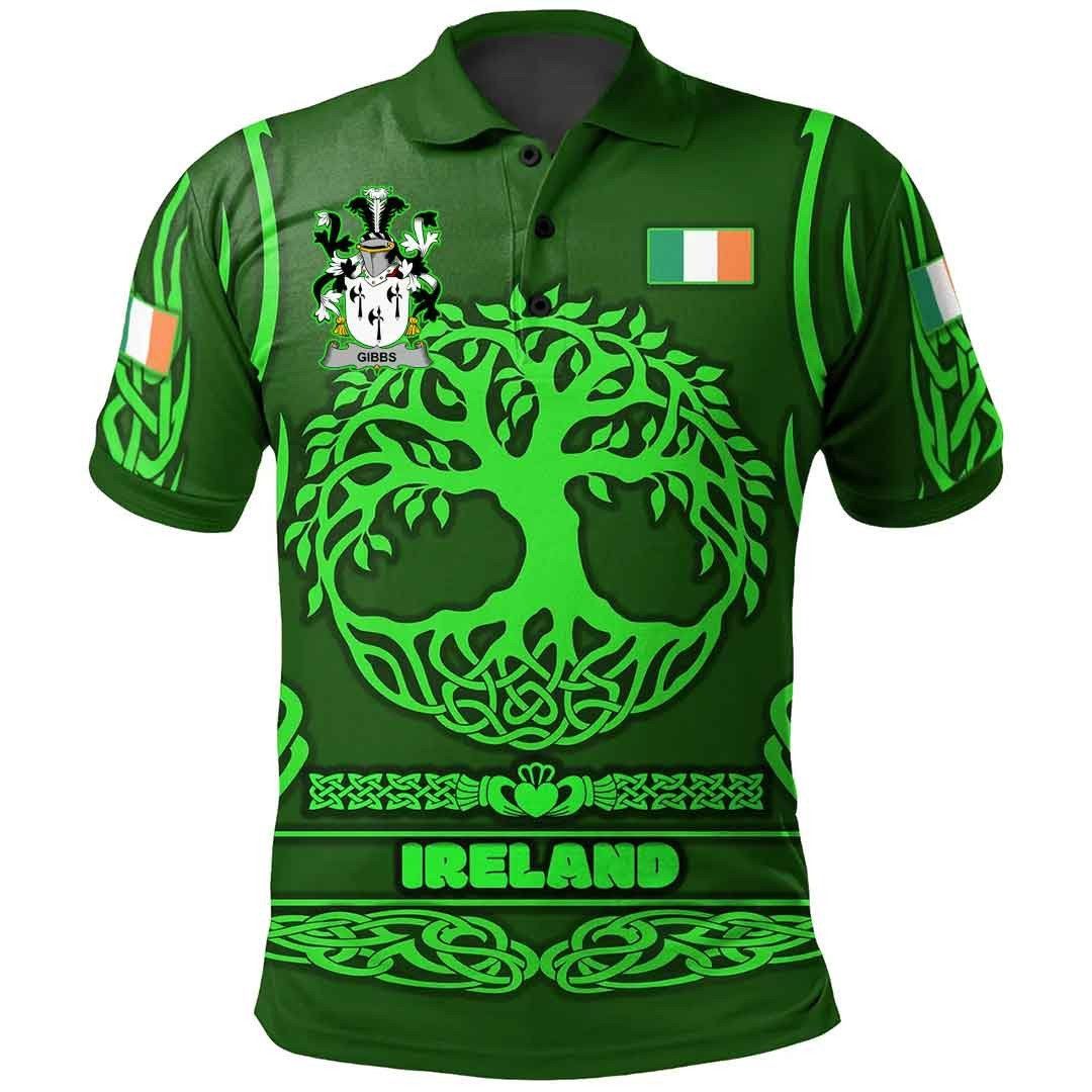 Ireland Clothing - Gibbs Irish Family Crest Polo Shirt - Symbol of Celtic A7 Ireland Clothing - Gibbs Irish Family Crest Polo Shirt - Symbol of Celtic A7