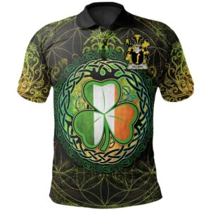 Ireland Clothing - Gillman Irish Family Crest Polo Shirt - Irish Shamrock Triangle A7