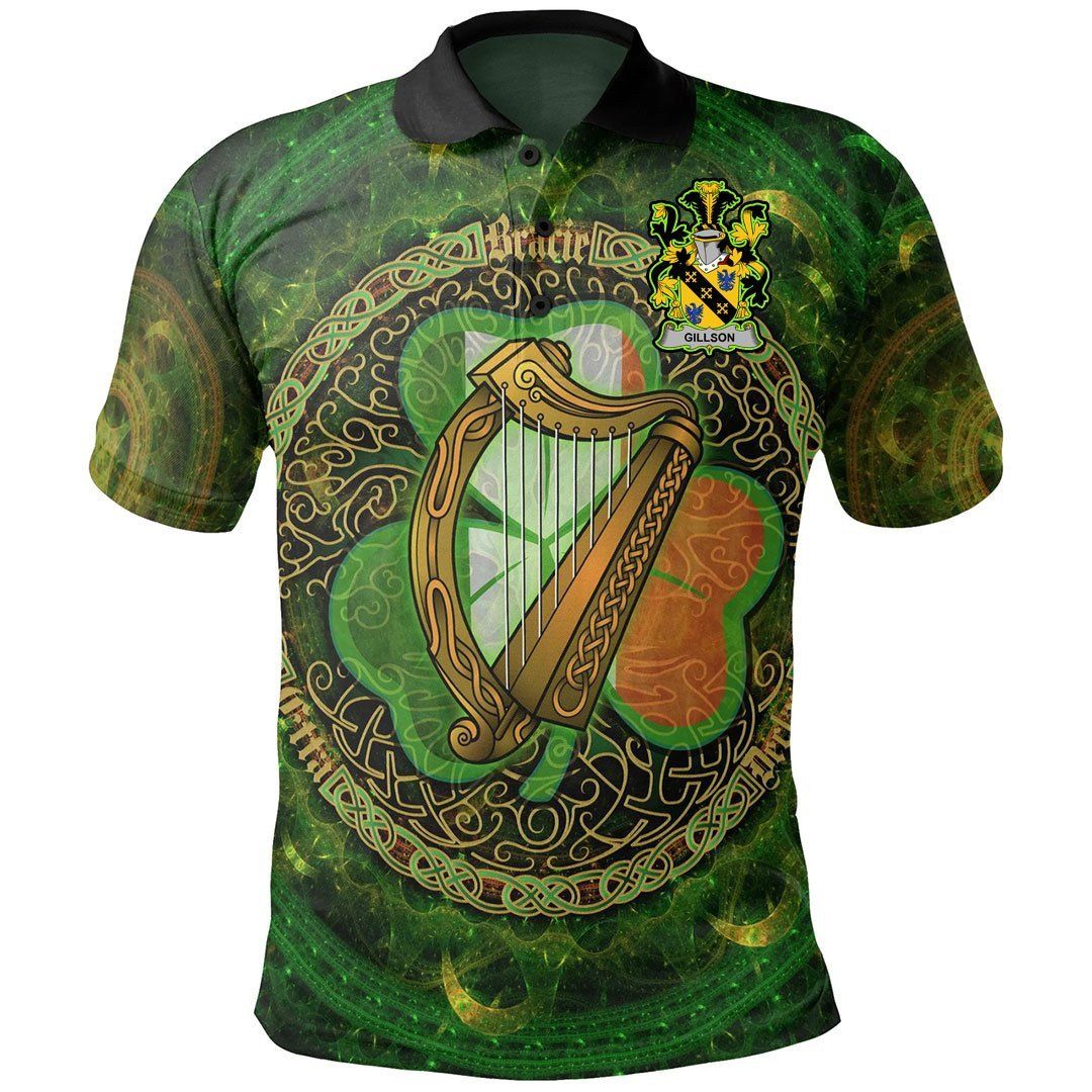 Ireland Clothing - Gillson Irish Family Crest Polo Shirt - Celtic Tree A7 Ireland Clothing - Gillson Irish Family Crest Polo Shirt - Celtic Tree A7