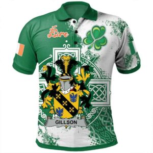 Ireland Clothing - Gillson Irish Family Crest Polo Shirt - Irish Celtic Cross A7
