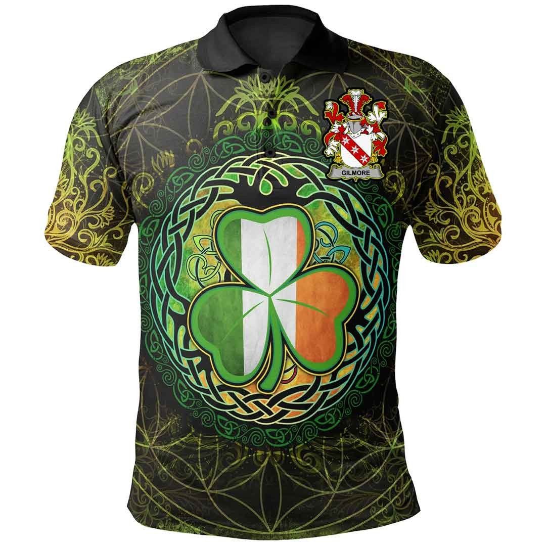 Ireland Clothing - Gilmore Irish Family Crest Polo Shirt - Irish Shamrock Triangle A7 Ireland Clothing - Gilmore Irish Family Crest Polo Shirt - Irish Shamrock Triangle A7