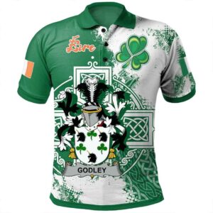 Ireland Clothing - Godley Irish Family Crest Polo Shirt - Irish Celtic Cross A7