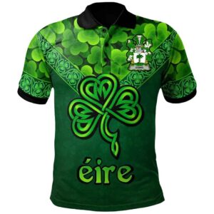 Ireland Clothing - Going Irish Family Crest Polo Shirt - Irish Shamrock Triangle A7