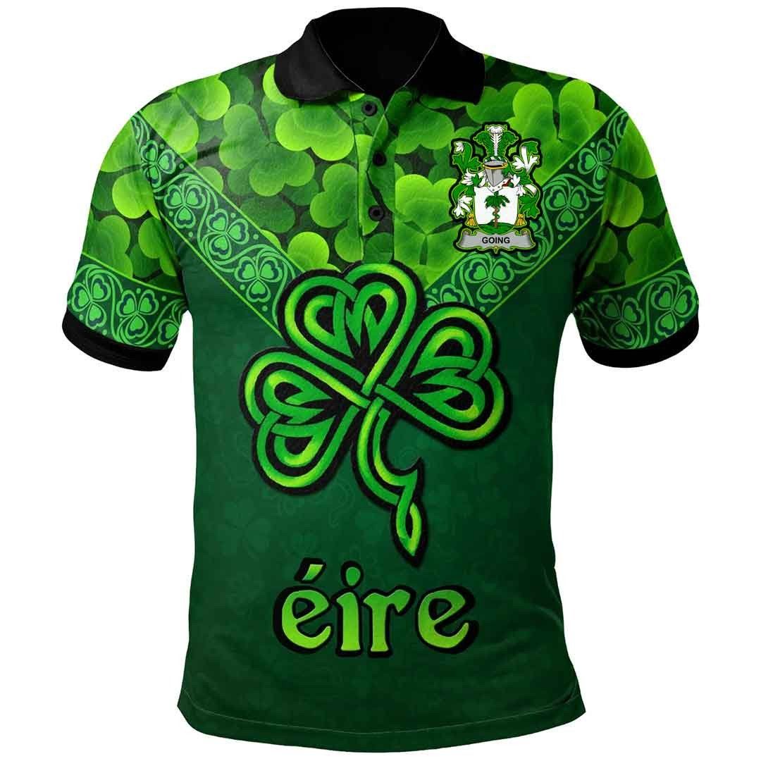 Ireland Clothing - Going Irish Family Crest Polo Shirt - Irish Shamrock Triangle A7 Ireland Clothing - Going Irish Family Crest Polo Shirt - Irish Shamrock Triangle A7