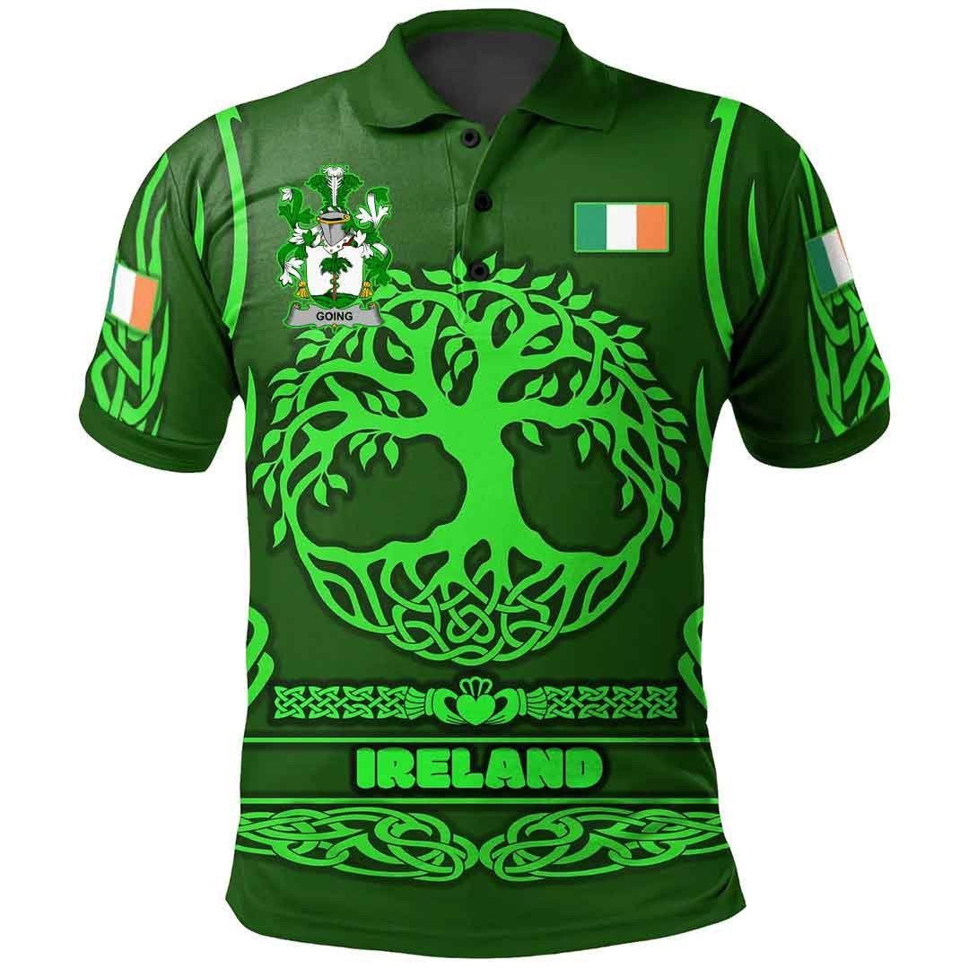 Ireland Clothing - Going Irish Family Crest Polo Shirt - Symbol of Celtic A7 Ireland Clothing - Going Irish Family Crest Polo Shirt - Symbol of Celtic A7