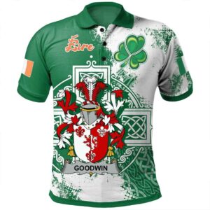 Ireland Clothing - Goodwin Irish Family Crest Polo Shirt - Irish Celtic Cross A7