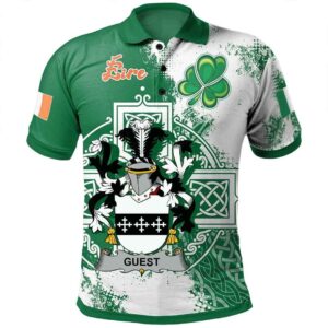 Ireland Clothing - Guest Irish Family Crest Polo Shirt - Irish Celtic Cross A7